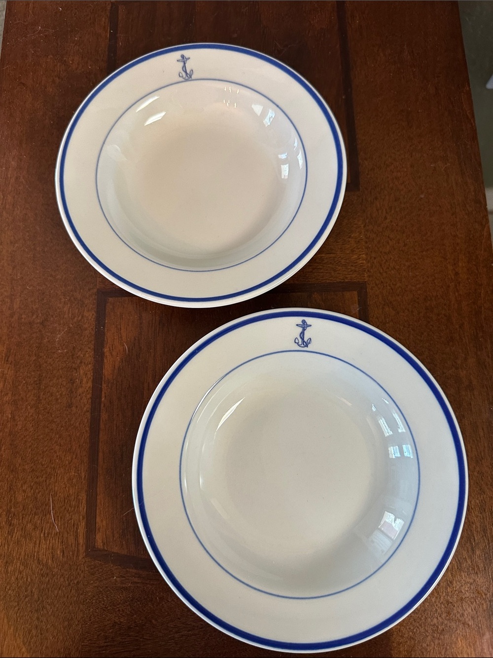 Vintage US Navy Wardroom Officers Mess Bowls Shenango China 1980 Pair of 2